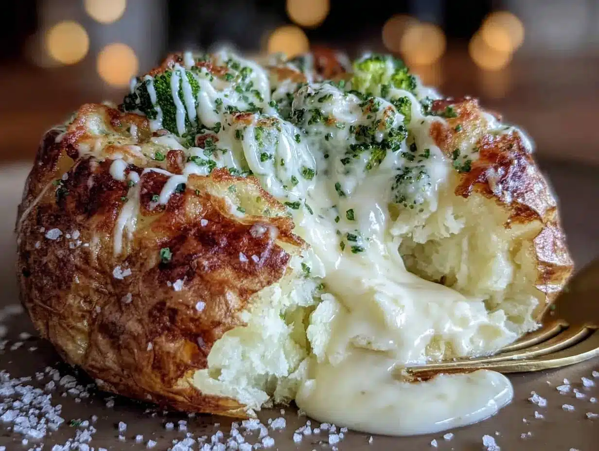 creamy broccoli baked potatoes preparation steps