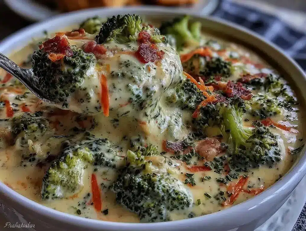 creamy broccoli cheddar soup - featured image
