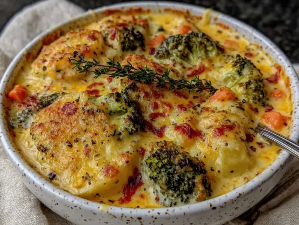 creamy broccoli potato cheese soup - featured image