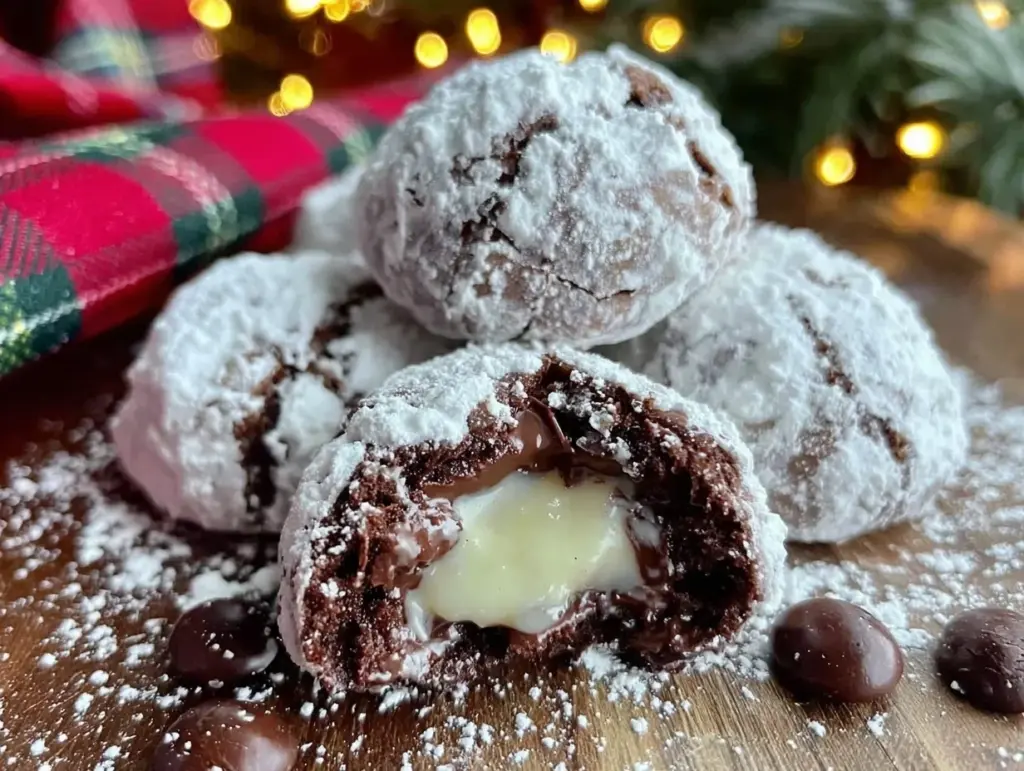 creamy chocolate snowball cookies - featured image