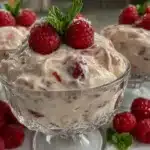 creamy cottage cheese raspberry mousse - featured image