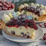 creamy cranberry custard pie - featured image