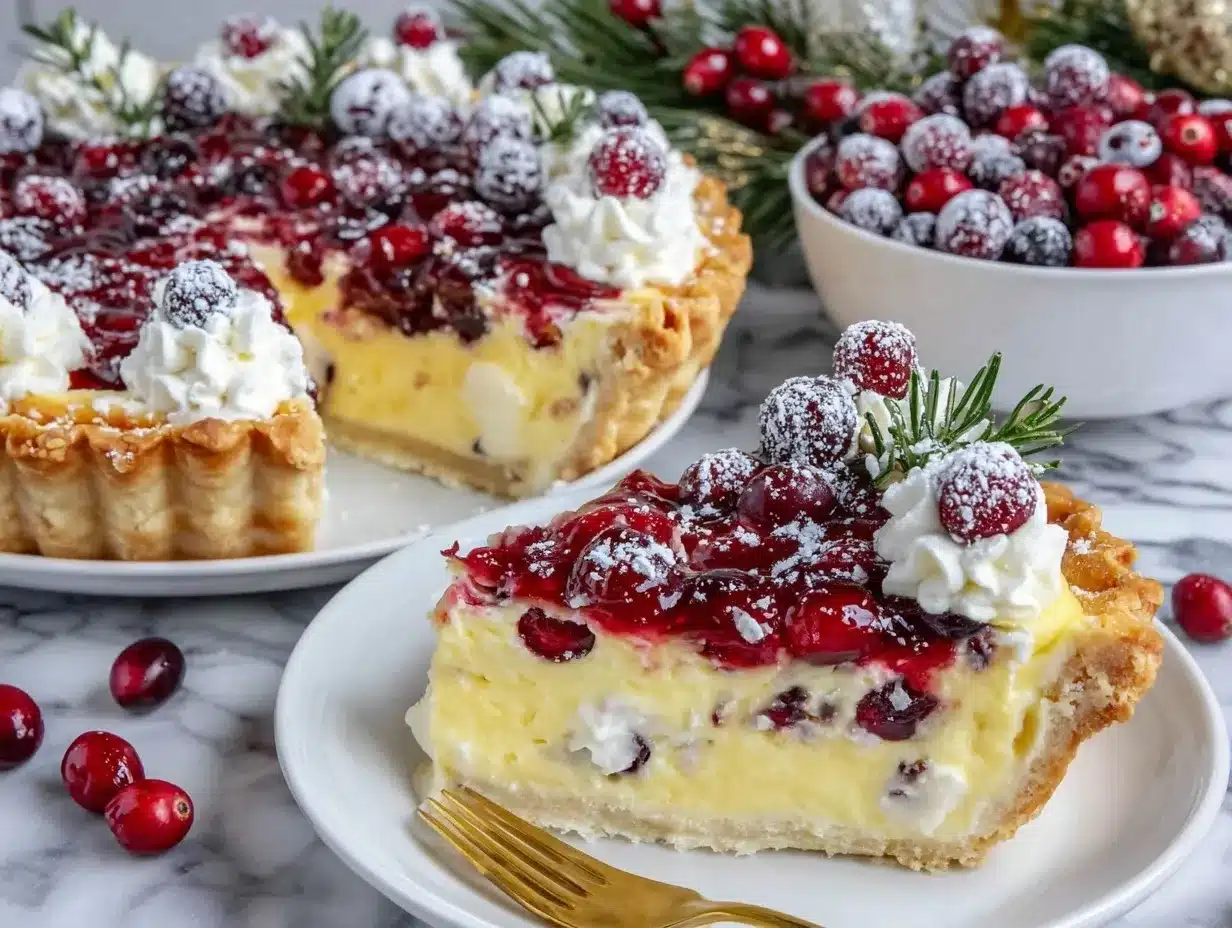 creamy cranberry custard pie preparation steps