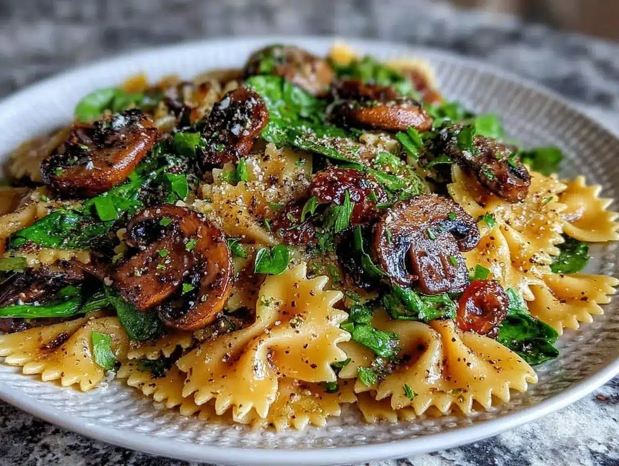 creamy farfalle pasta preparation steps