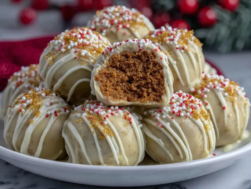 creamy gingerbread truffles - featured image