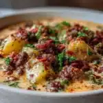 creamy hamburger potato soup - featured image