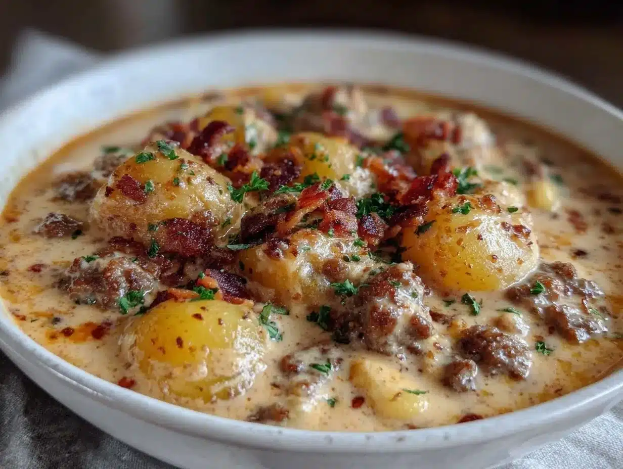 creamy hamburger potato soup preparation steps