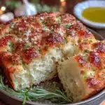 crispy garlic parmesan focaccia - featured image