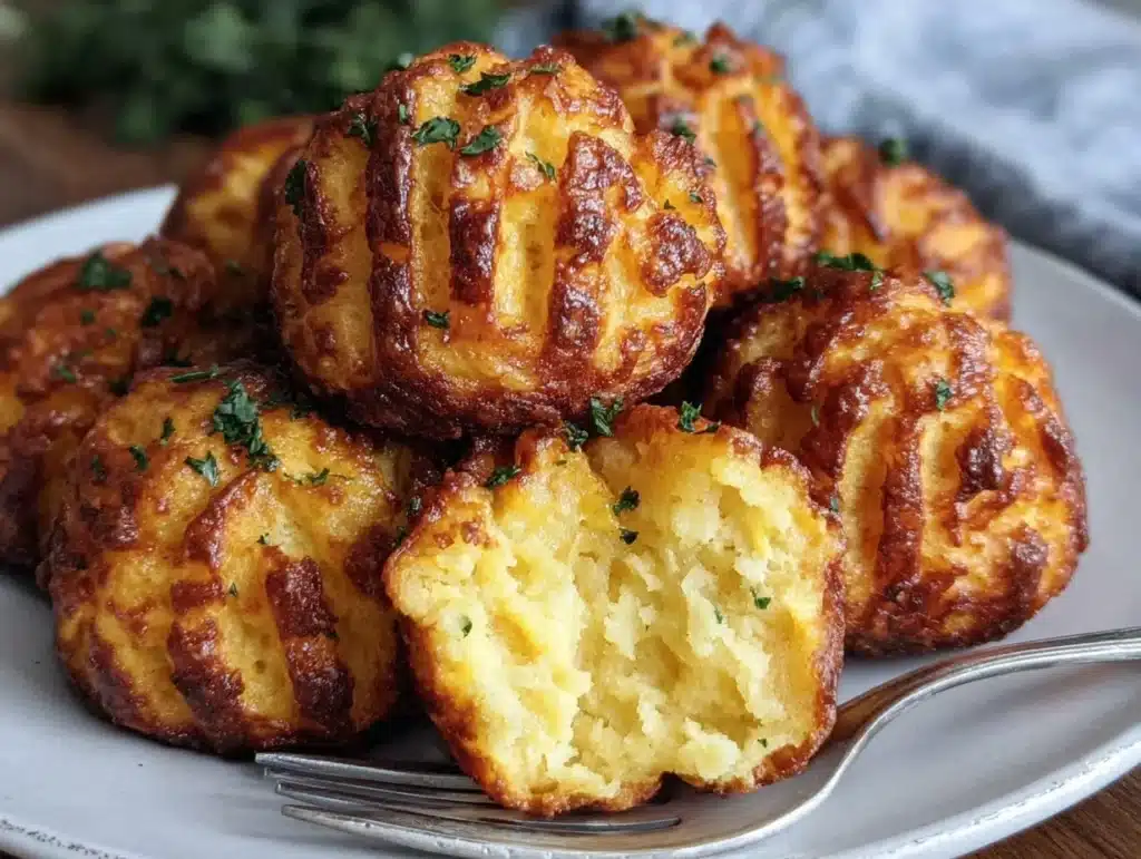 crispy mashed potato cheese puffs - featured image