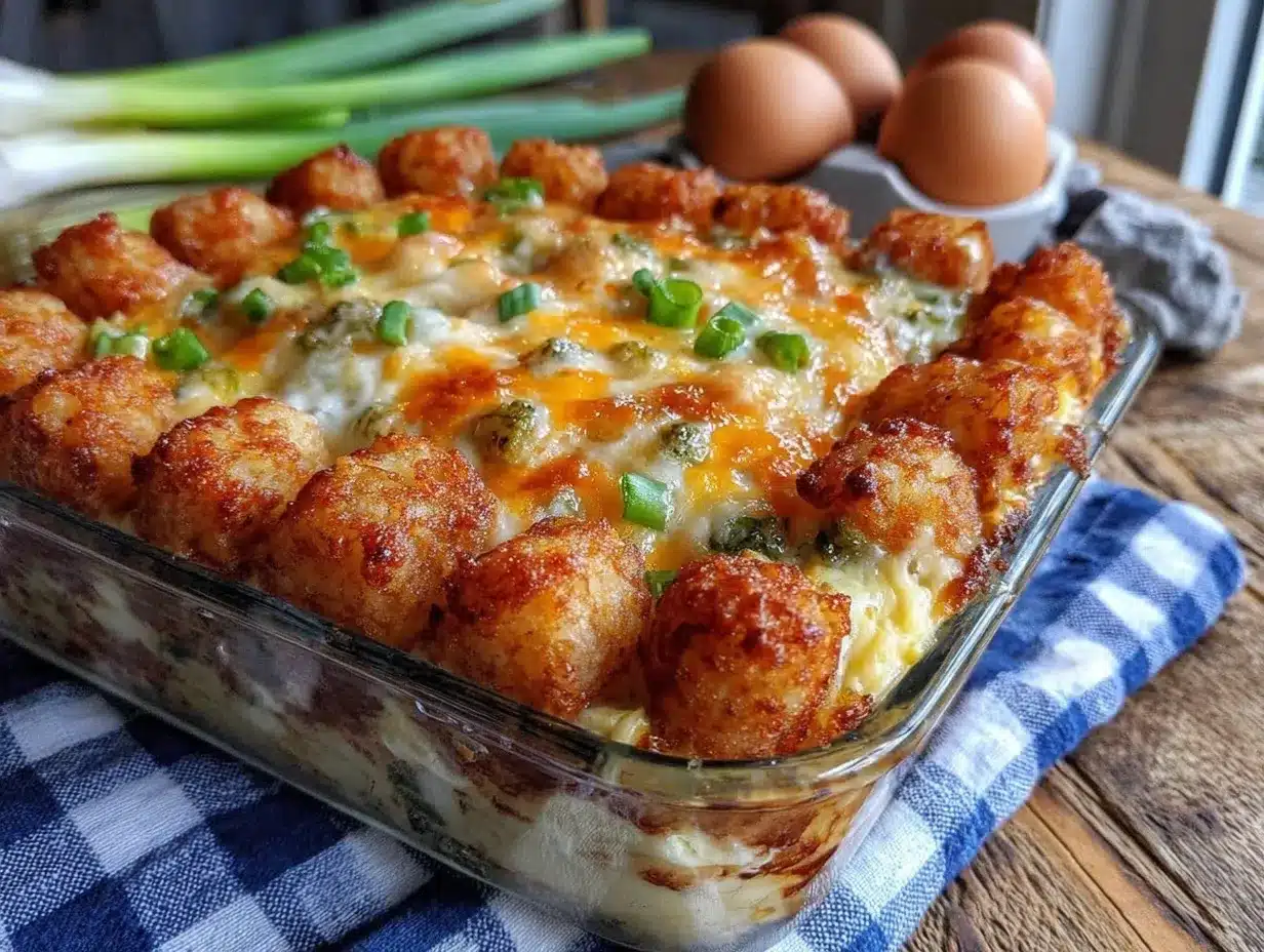 Crispy Tater Tot Breakfast Casserole preparation steps