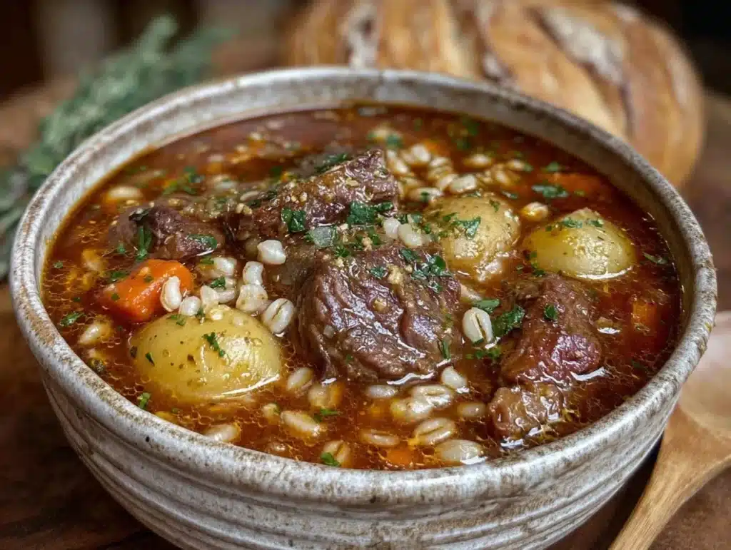 Crockpot Beef and Barley Soup - featured image