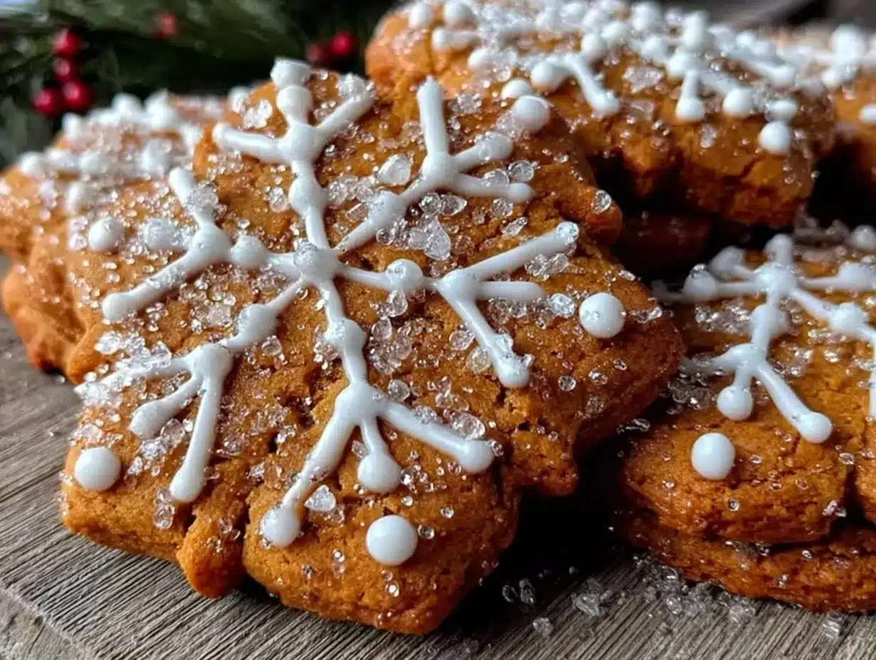 gingerbread cookie snowflakes preparation steps