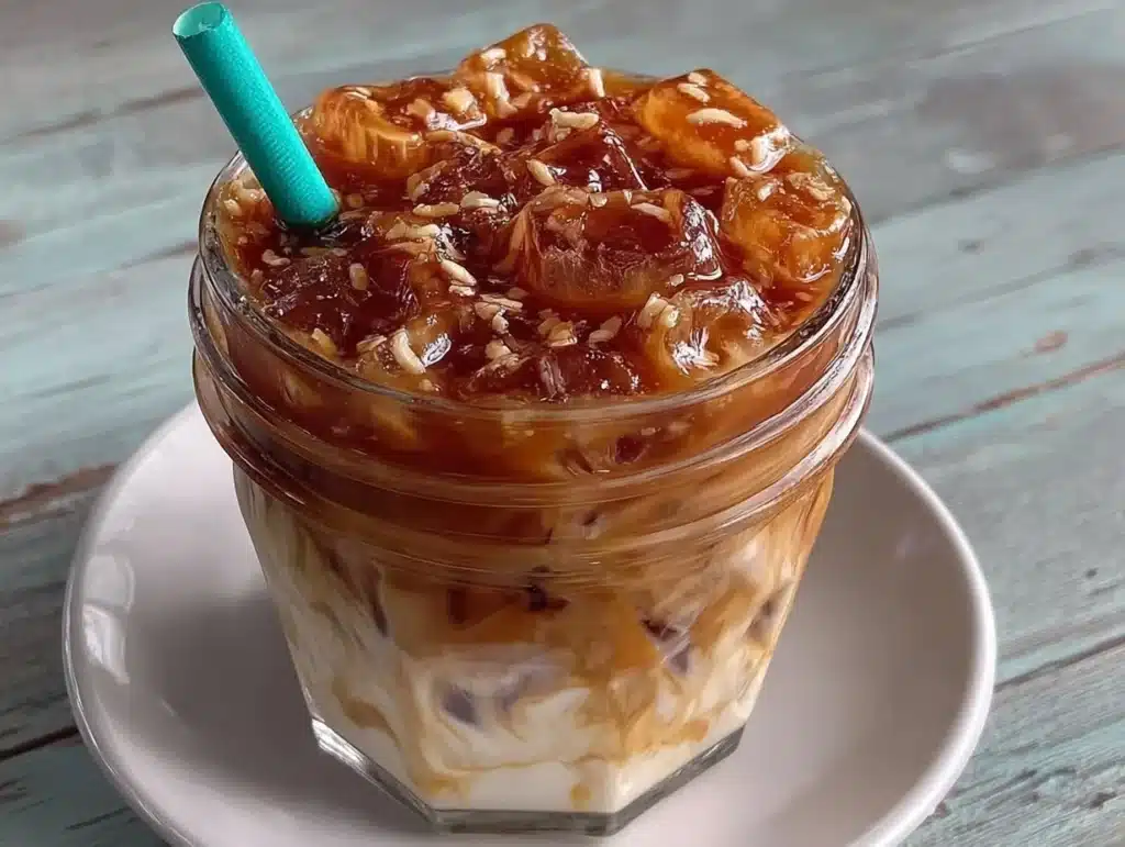 honey vanilla oat milk iced latte - featured image