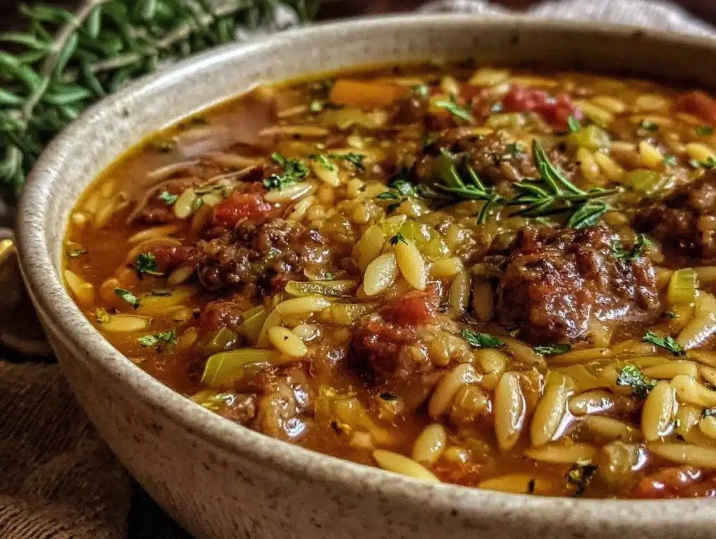 Italian Sausage Orzo Soup - featured image