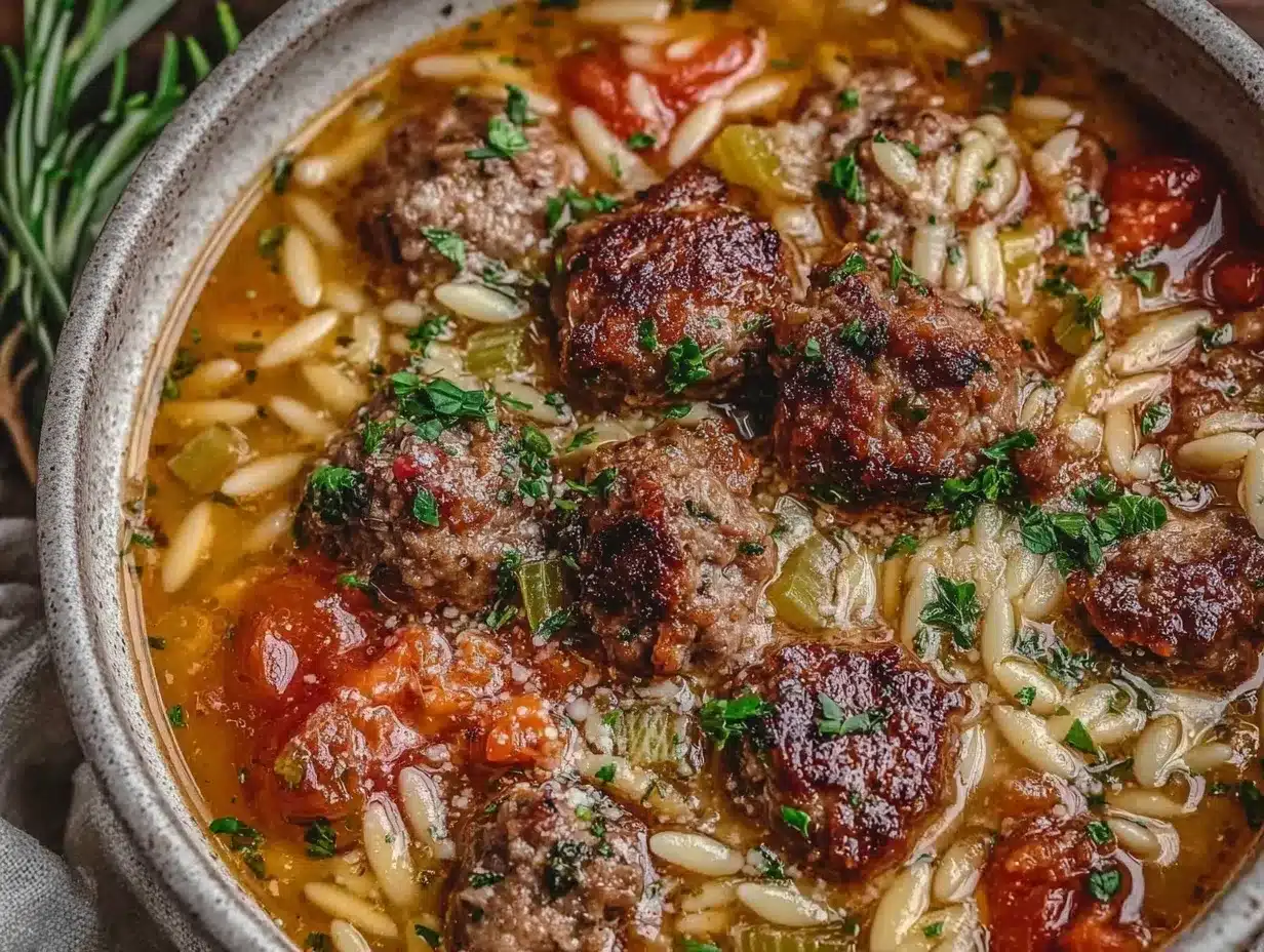 Italian Sausage Orzo Soup preparation steps