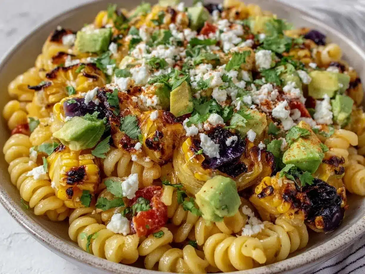 Mexican Street Corn Pasta Salad preparation steps