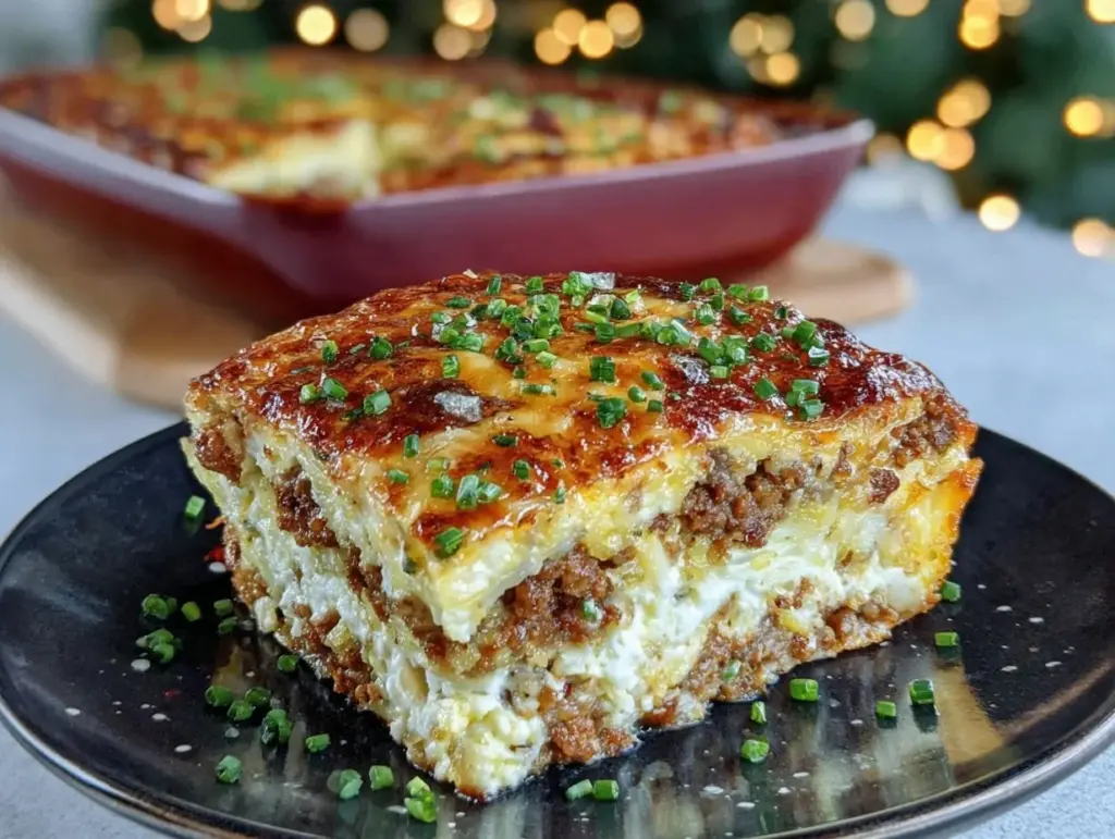 sausage egg hashbrown casserole - featured image