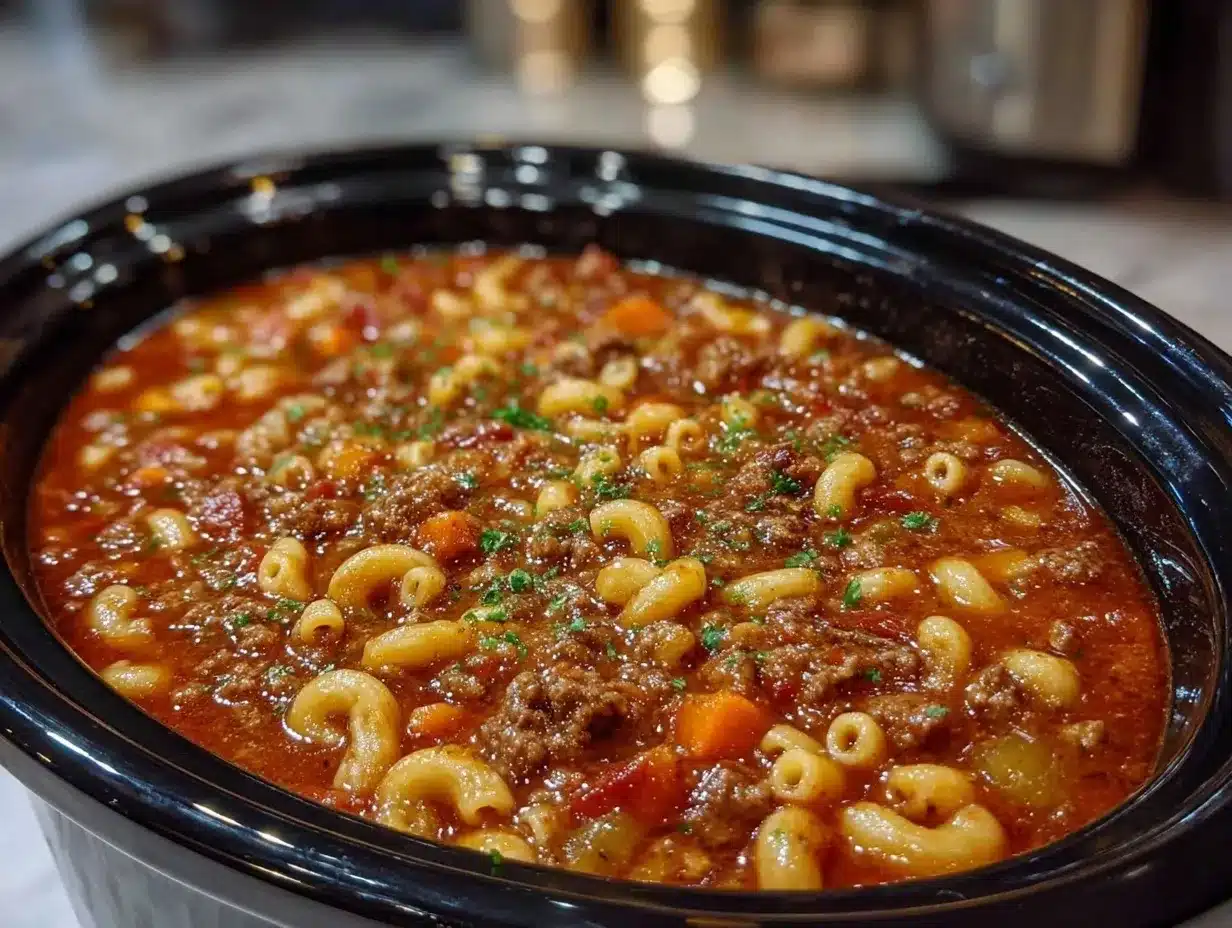 slow cooker pasta fagioli preparation steps