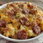 slow cooker sausage and potato casserole - featured image