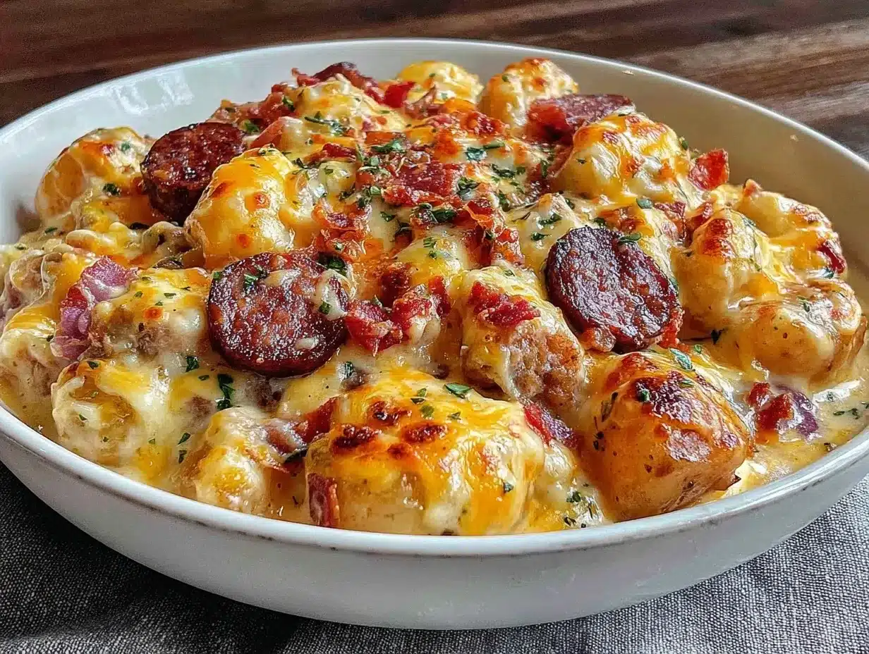 slow cooker sausage and potato casserole preparation steps