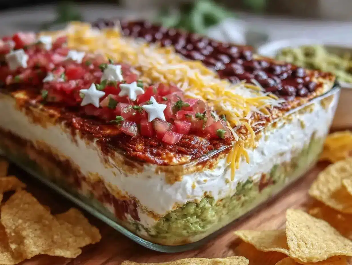 American Flag Layer Dip preparation steps