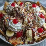 banana split ice cream nachos - featured image