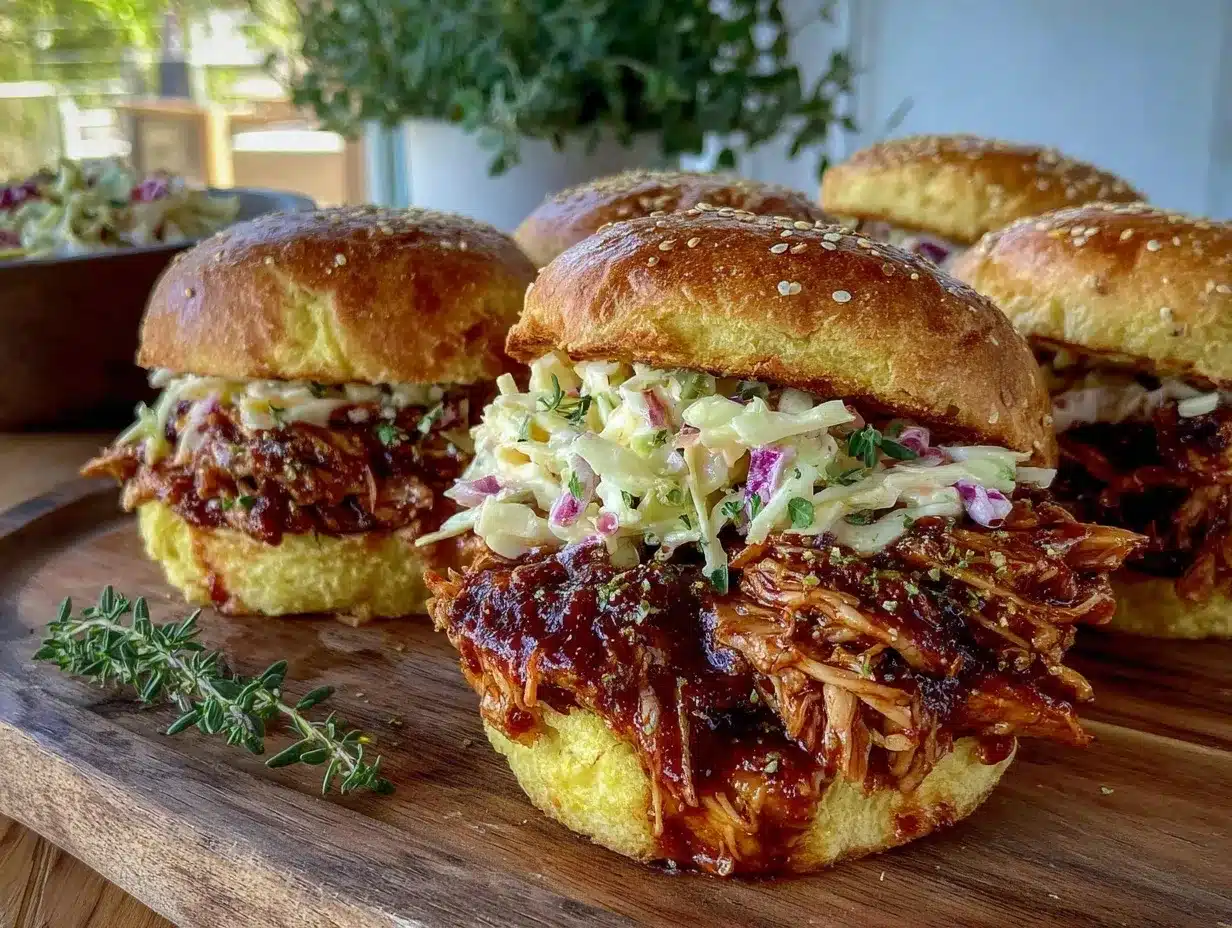 BBQ pulled chicken sandwiches preparation steps