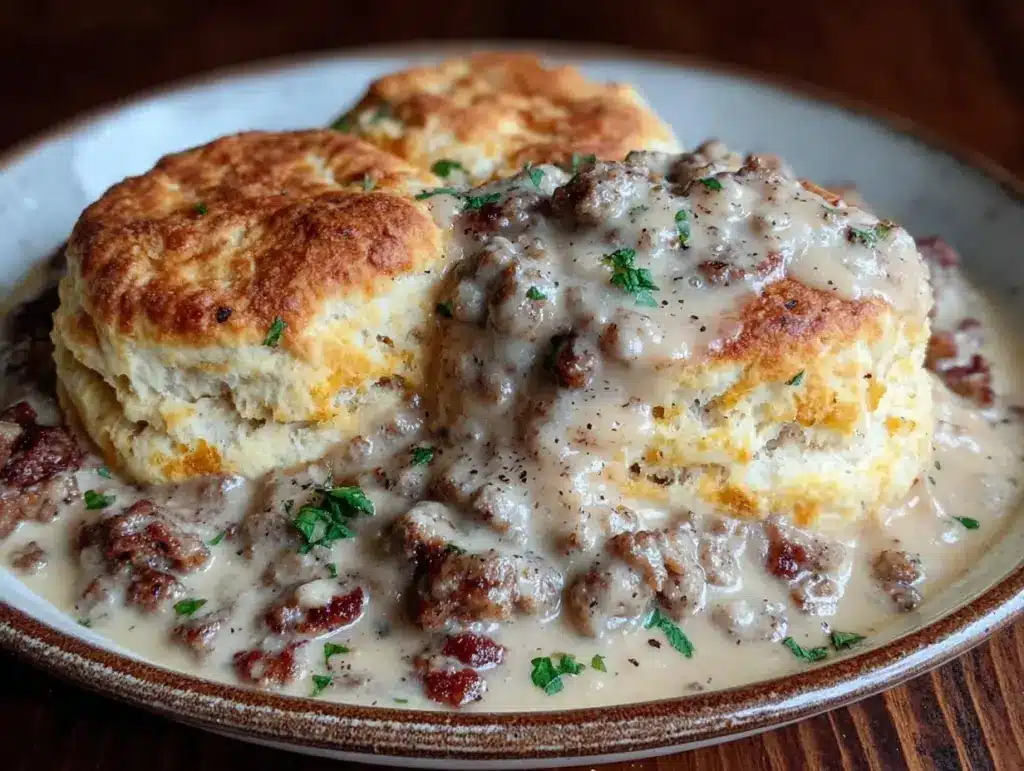 biscuits and creamy sausage gravy - featured image