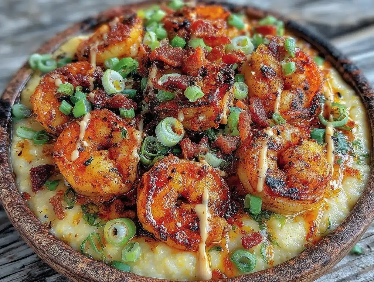 Cajun Shrimp and Grits Bowl preparation steps
