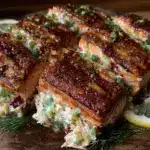 crab stuffed salmon - featured image