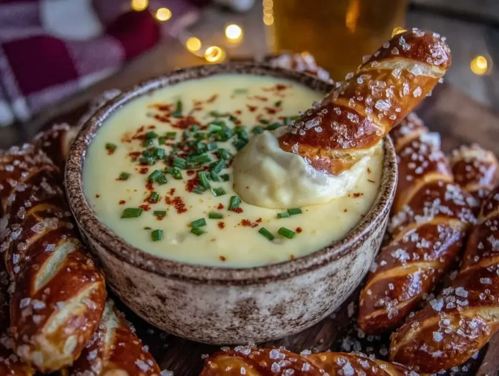 creamy beer cheese dip - featured image