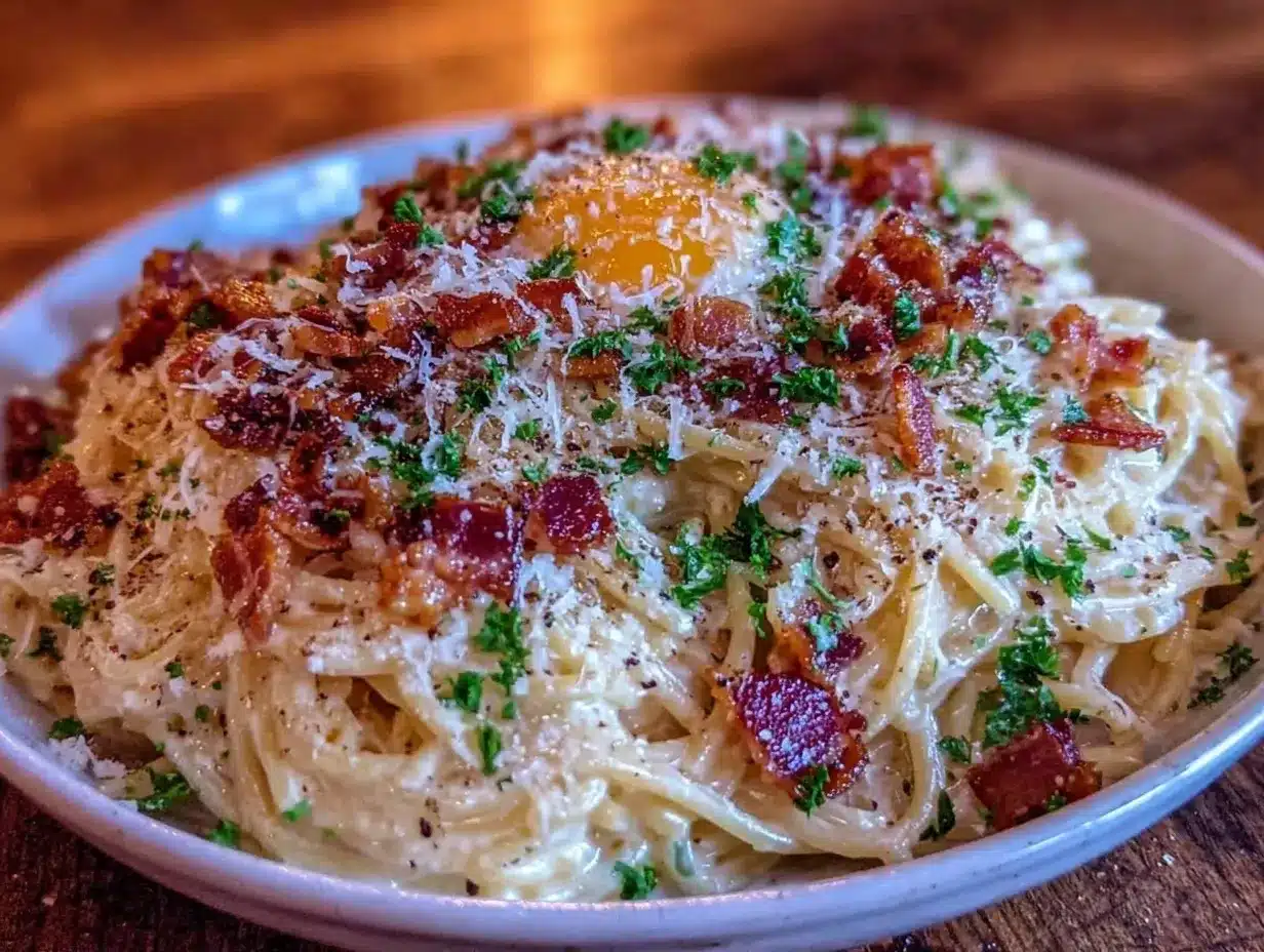 creamy new year’s pasta carbonara preparation steps