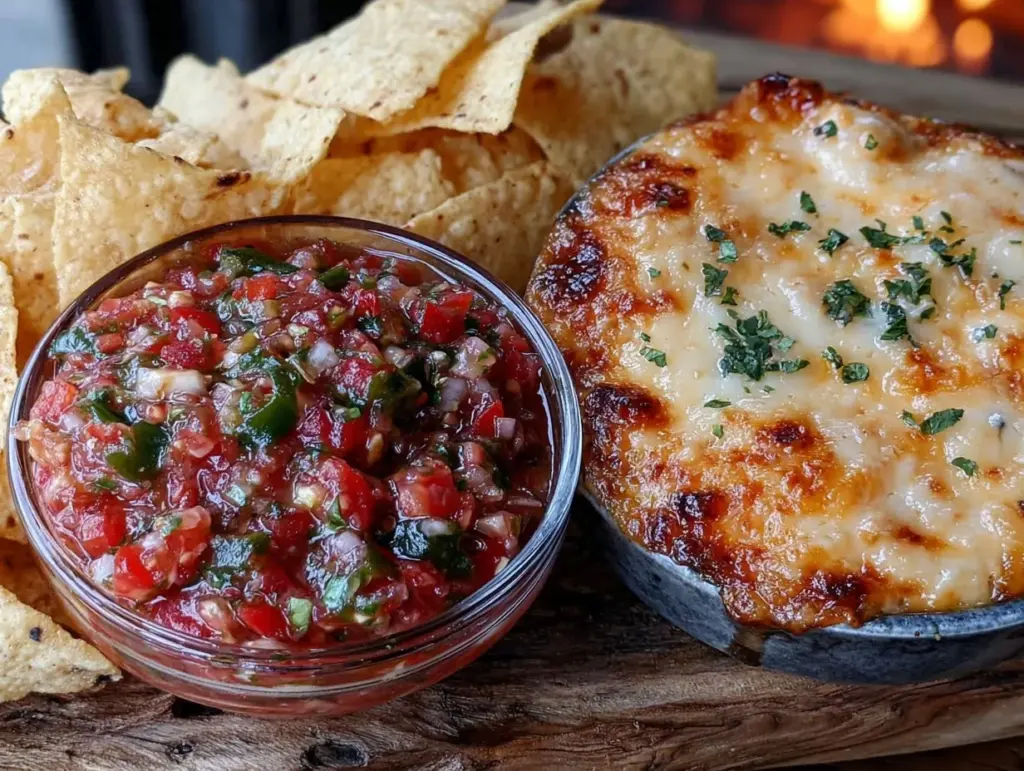 creamy salsa and queso dip - featured image