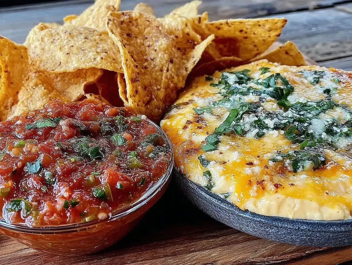 creamy salsa and queso dip preparation steps