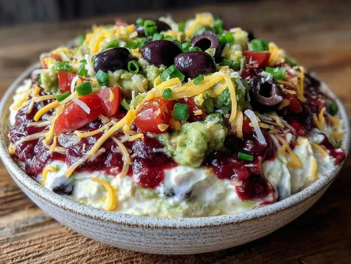 creamy seven layer dip preparation steps