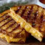 crispy gooey grilled cheese sandwich - featured image