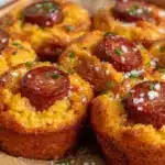 crispy mini corn dog muffins - featured image