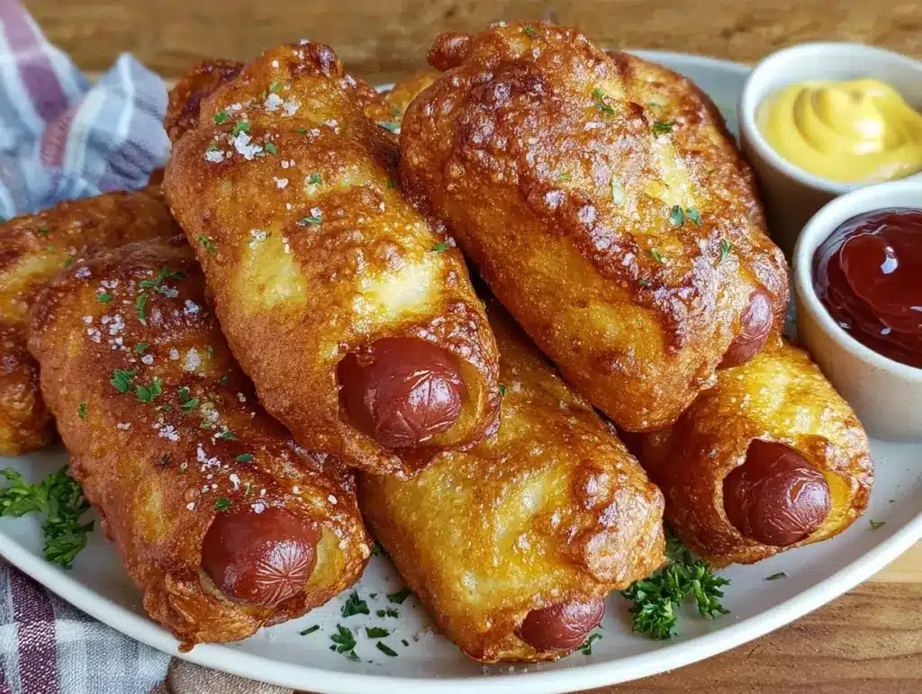 crispy mini corn dogs bites - featured image