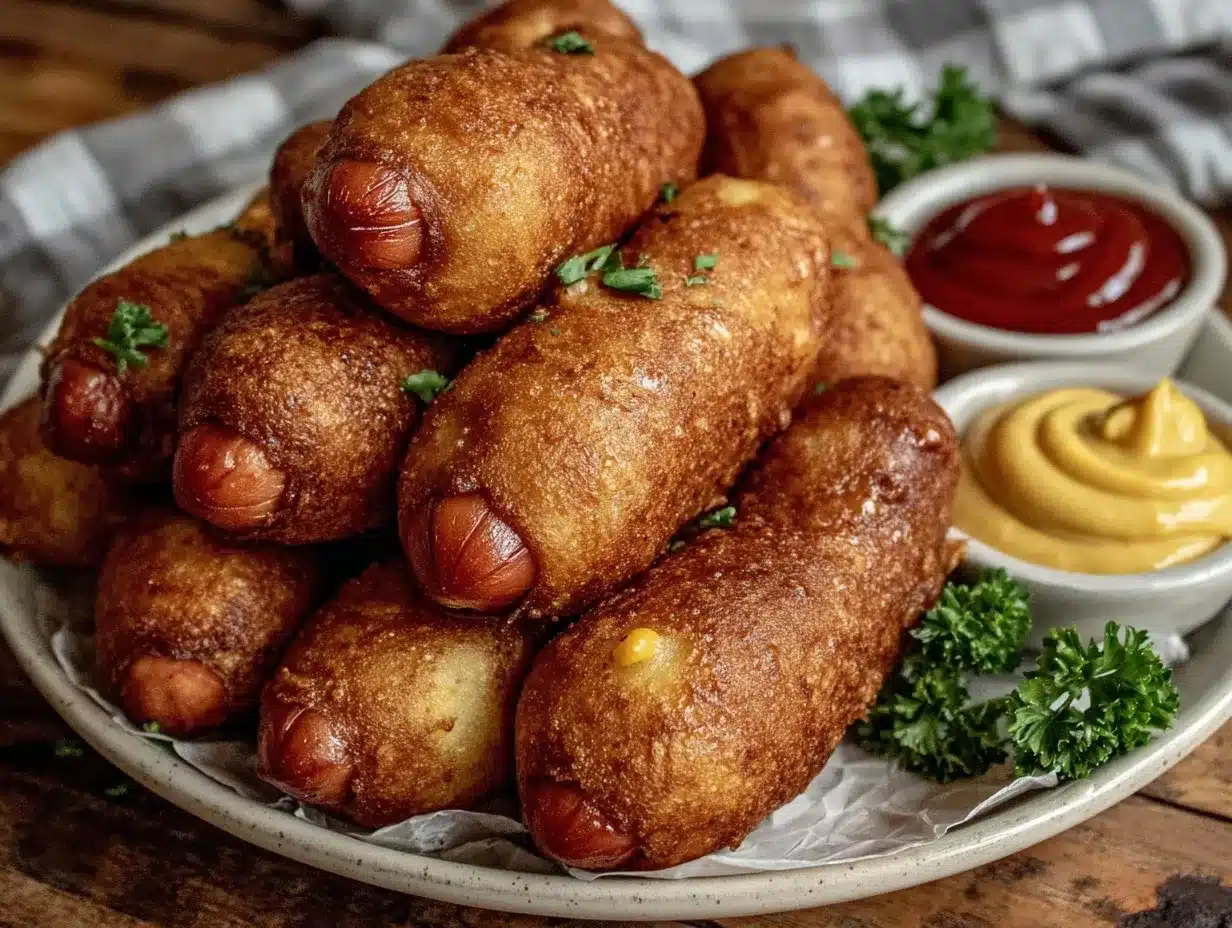 crispy mini corn dogs bites preparation steps