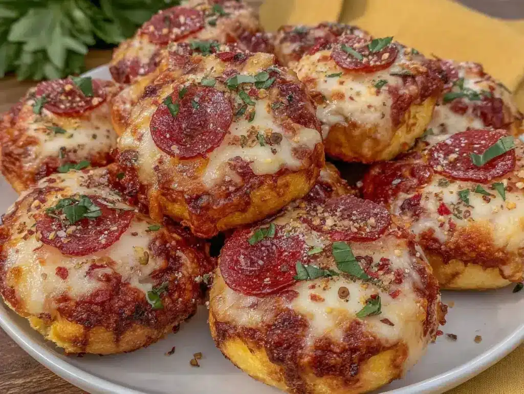 crispy mini pizza bagel bites - featured image