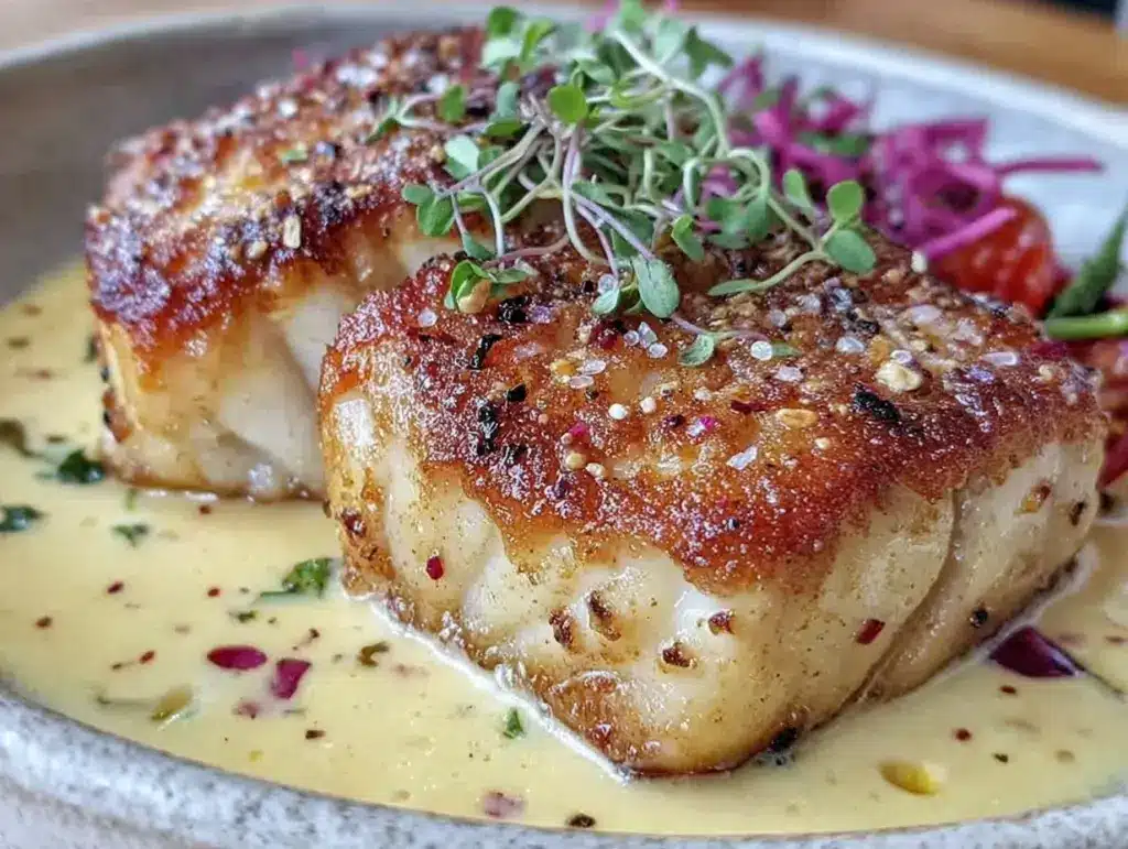 crispy pan-seared Chilean sea bass - featured image