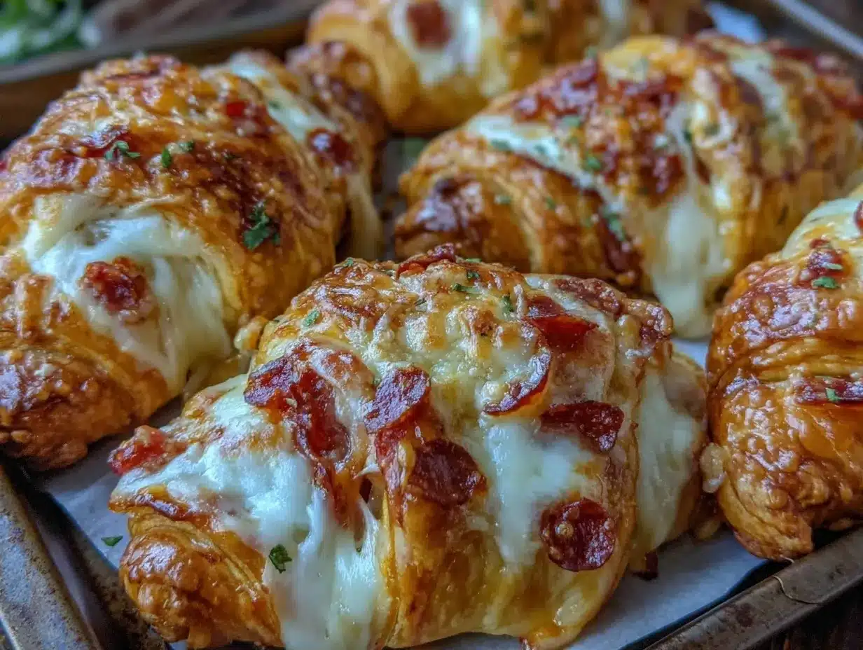 crispy pizza stuffed crescents preparation steps