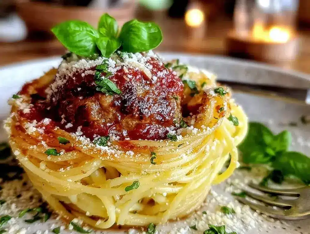 Crispy Spaghetti and Meatball Cups - featured image