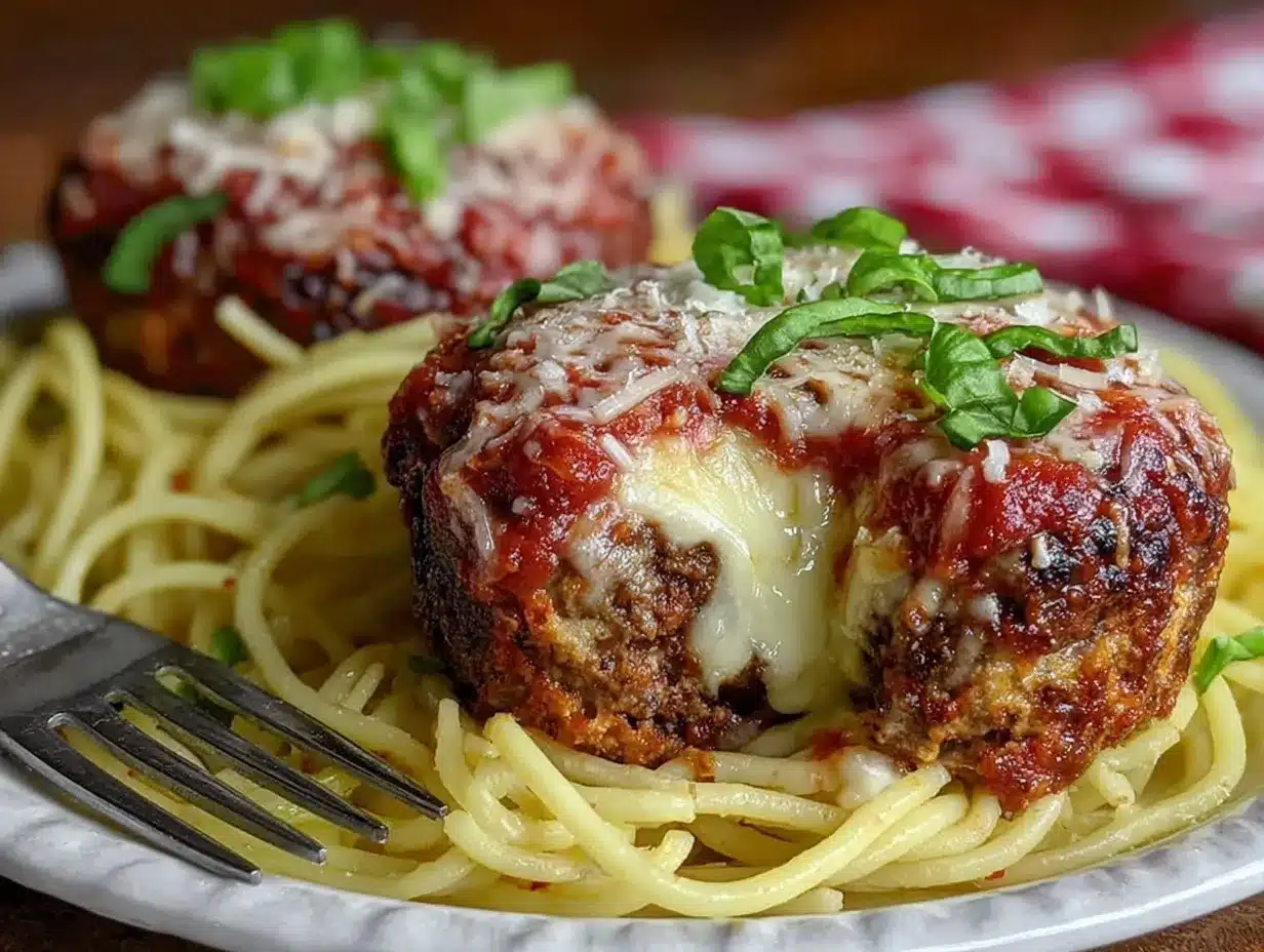 Crispy Spaghetti and Meatball Cups preparation steps