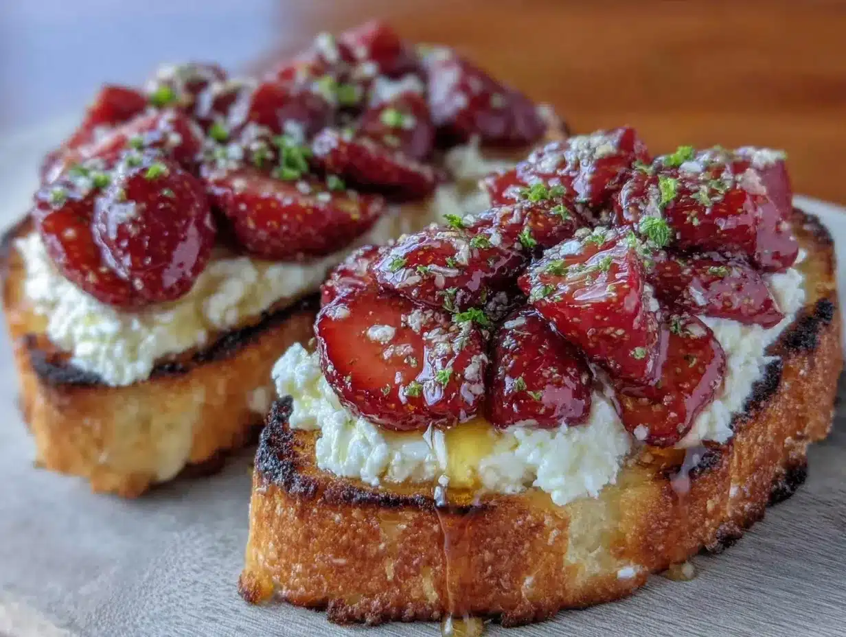 Easy Creamy Strawberry Toast Delight preparation steps