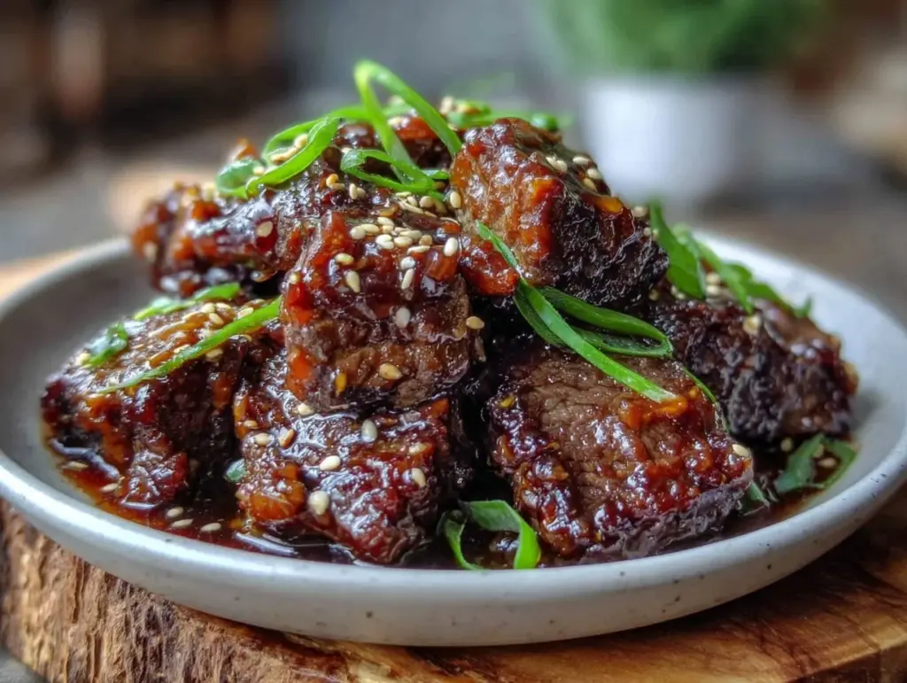 easy crispy Mongolian beef recipe - featured image