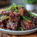 easy crispy Mongolian beef recipe - featured image