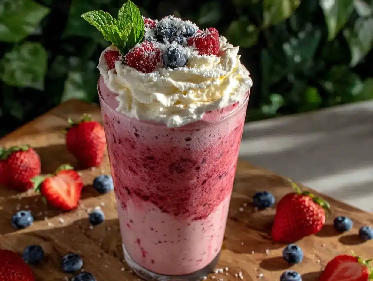 fresh berry spring smoothie preparation steps