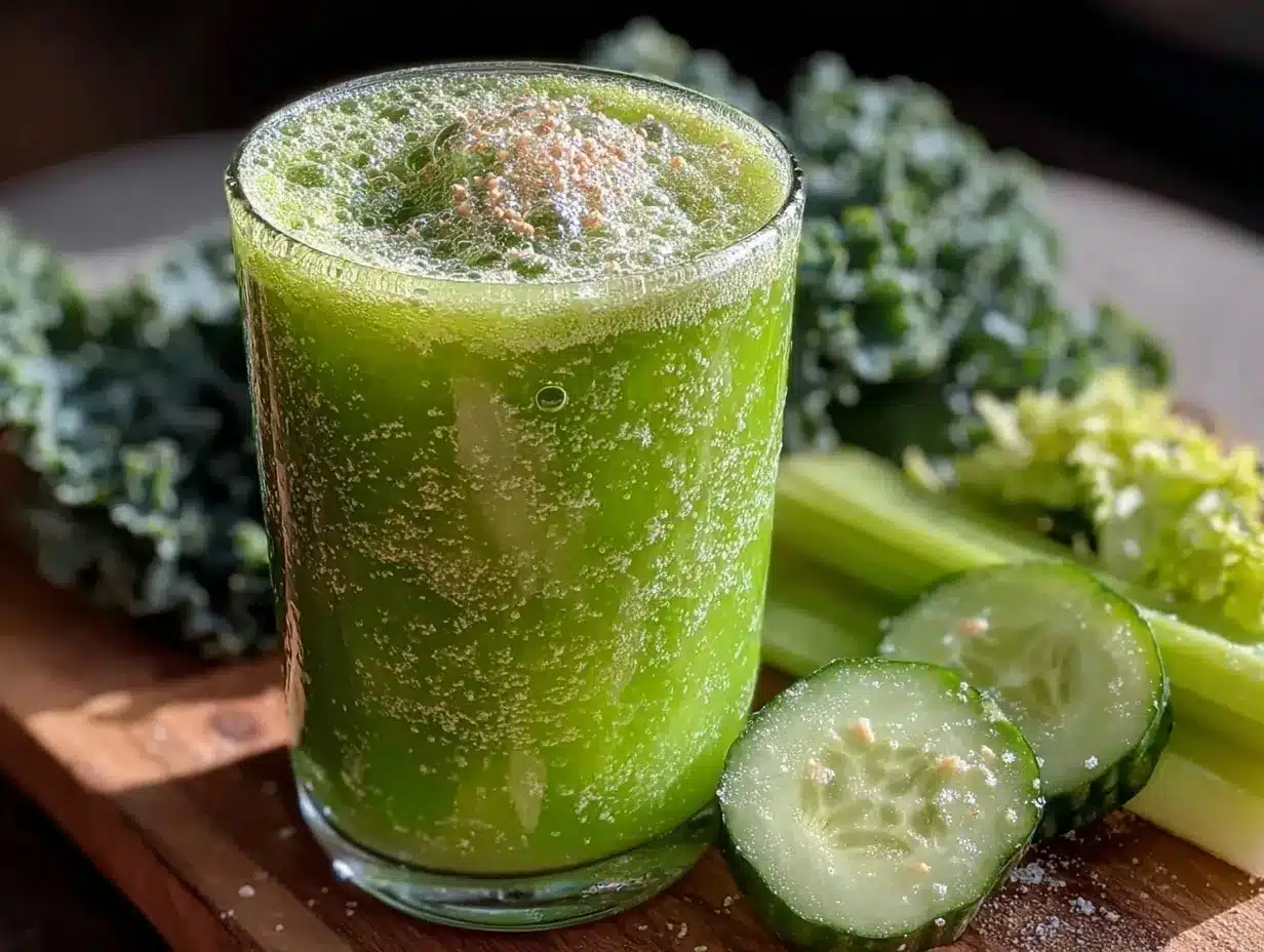 fresh green juice detox boost preparation steps