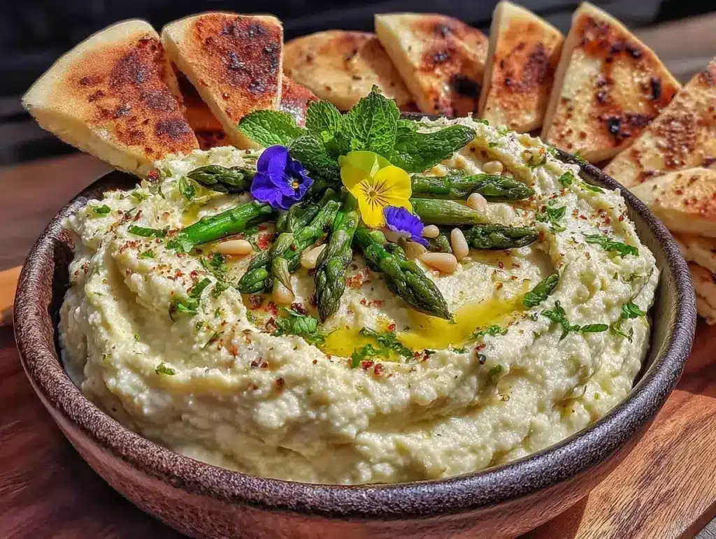 fresh spring hummus recipe - featured image